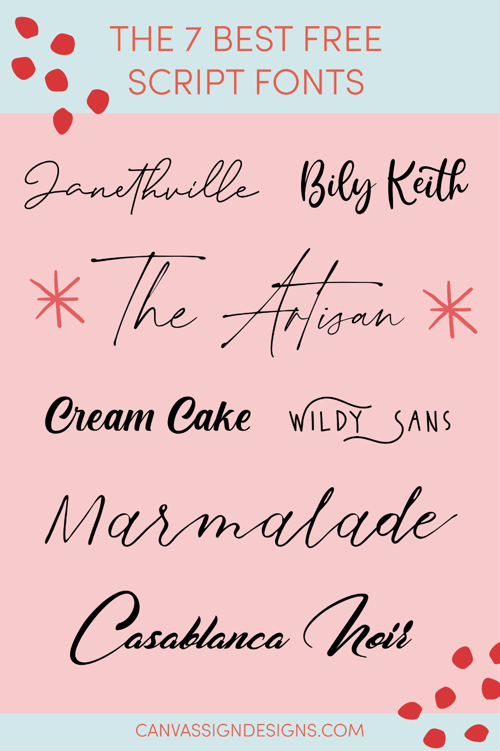 The Best Free Script Fonts - Canvas Sign Designs Blog