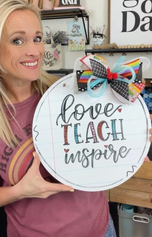 Love Teach Inspire Door Hanger Design